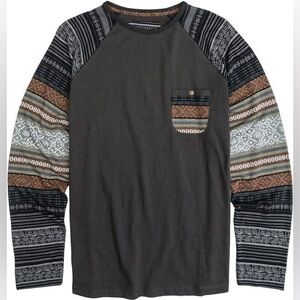 Billabong Men’s Black Patterned Long Sleeve Shirt Size XL